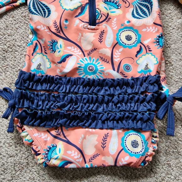 Ruffle Butts Paisley Paradise One Piece Rashguard - Picture 5 of 5